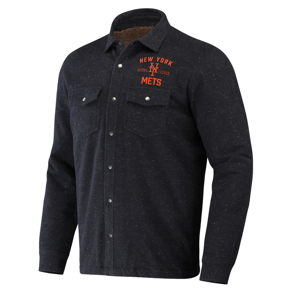 New York Mets Darius Rucker Collection by Fanatics Ringstop Full-Snap Shacket - Black